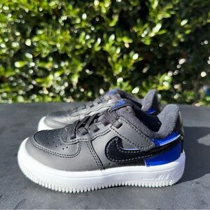 NIKE AIR FORCE 1 LOW EASYON TODDLER Blue/Black/White Size 8C